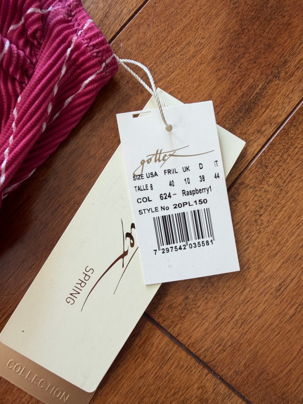 Gottex Berry-Pink Deep V One-Piece Swimsuit - Picture 5 of 12